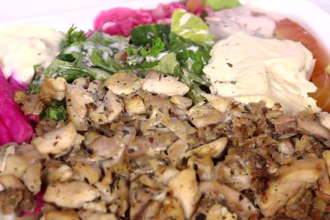 Order Combo Beef and Chicken Shawarma Plate food online from Almadina Halal store, Norcross on bringmethat.com