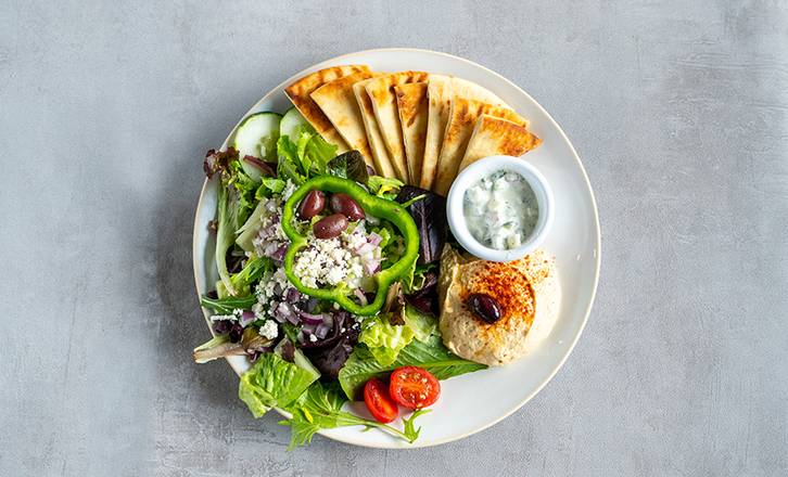 Order Hummus & Salad Plate food online from Zoe Kitchen store, Augusta on bringmethat.com