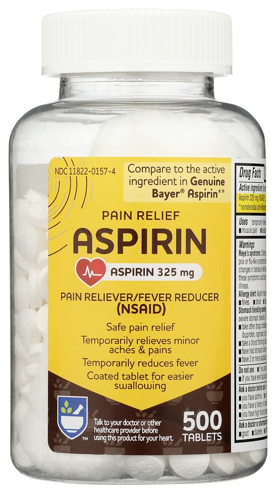 Order Rite Aid Pharmacy Aspirin Tablets 325mg (500 ct) food online from Rite Aid store, Lockport on bringmethat.com