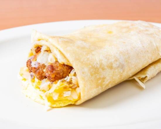 Order Sausage & Egg (3) Burrito food online from Everest Burgers store, Santa Clarita on bringmethat.com