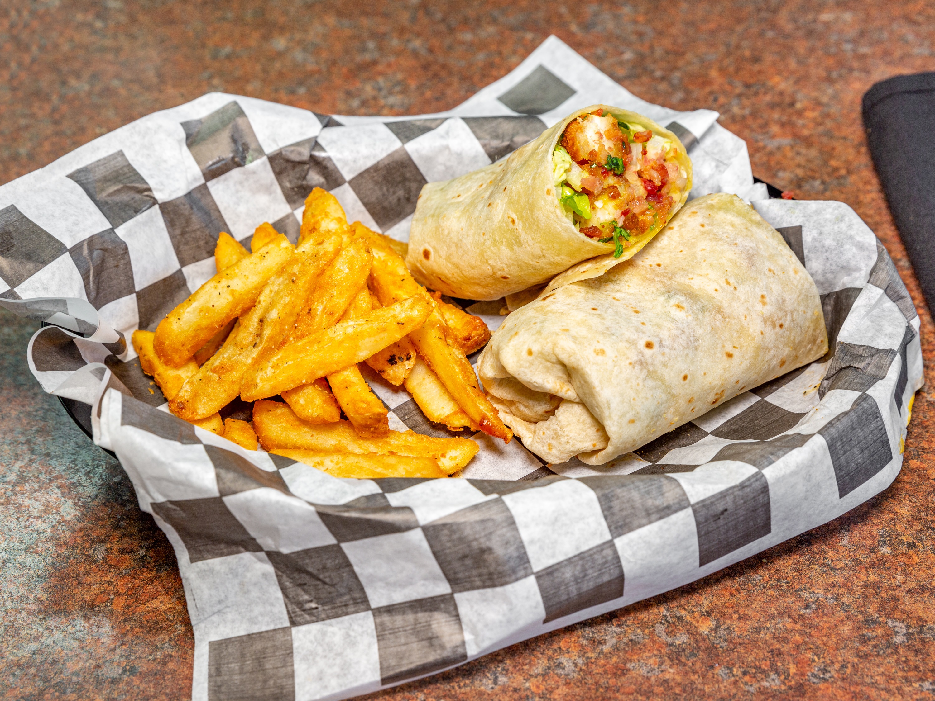 Order Hummus Wrap food online from The Burger Shack store, Whitehall on bringmethat.com