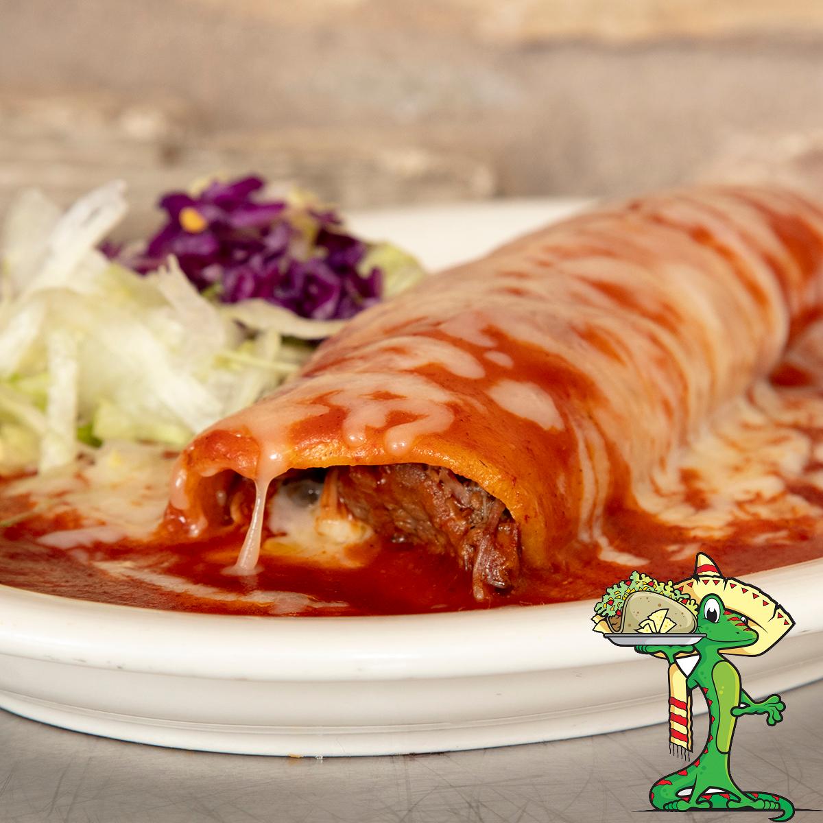 Order Meat Enchilada food online from Gecko Grill store, Gilbert on bringmethat.com