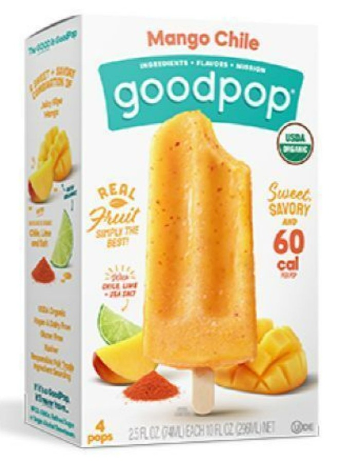 Order GoodPop Mango Chile Popsicle (2.5 oz each x 4-pack) food online from Stock-Up Mart store, Houston on bringmethat.com
