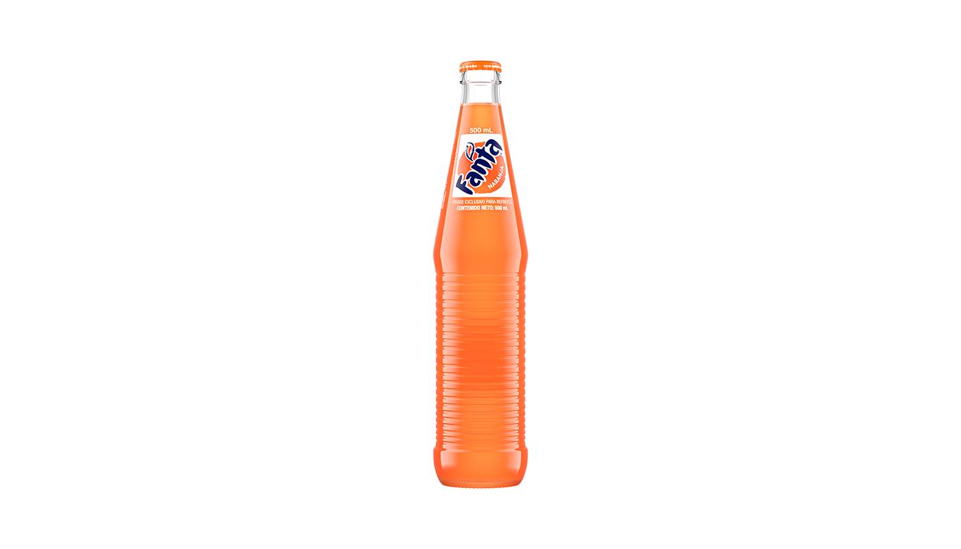 Order Fanta Orange Import Glass Bottled 500 mL food online from Great Wall Express - Broadway store, San Diego on bringmethat.com