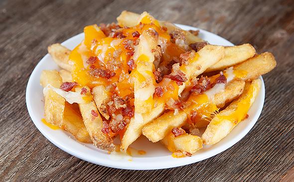 Order BACON CHEESE FRIES food online from Mamma Mia's store, Winston Salem on bringmethat.com