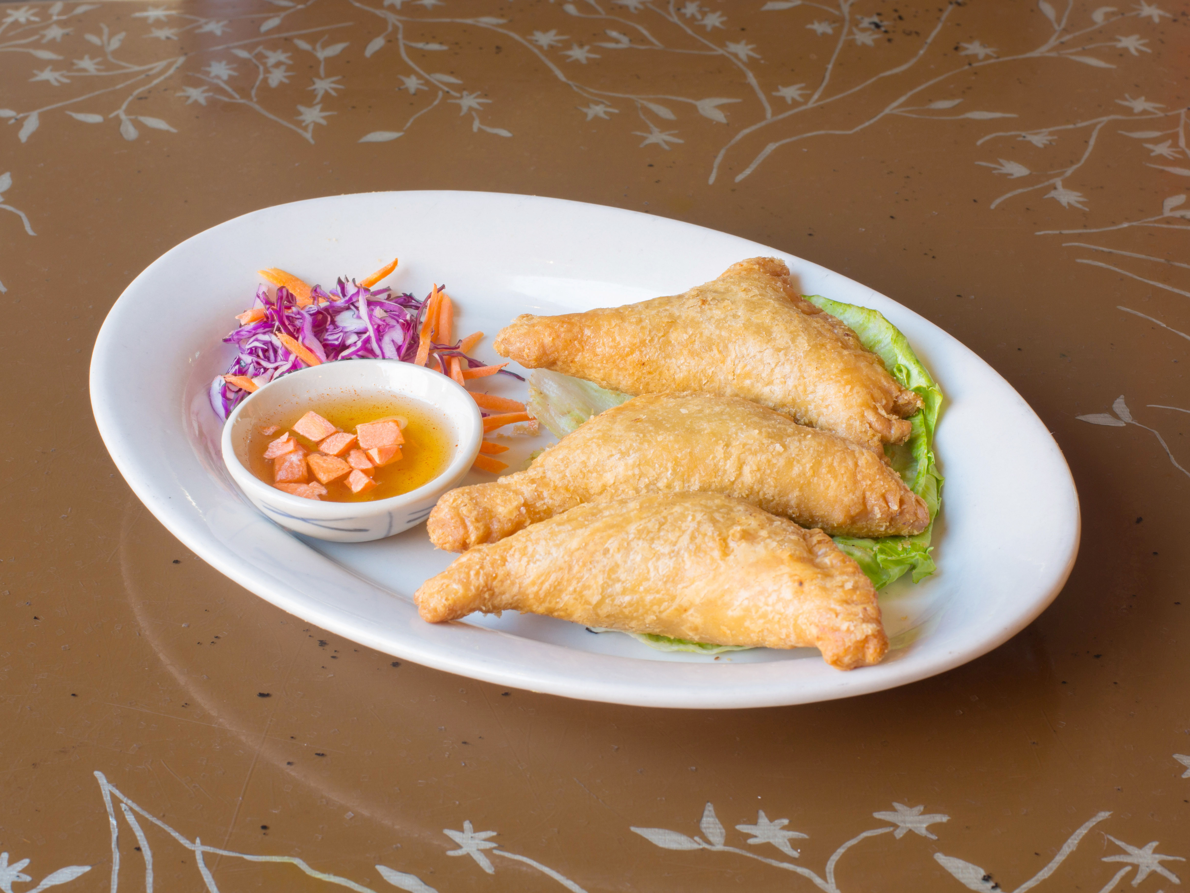 Order A3. Curry Puff food online from Red Basil Thai Cuisine store, Rutherford on bringmethat.com