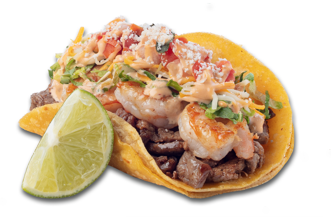 Order Surf-N-Turf Taco food online from Blue Burro store, Pico Rivera on bringmethat.com
