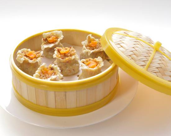 Order A12. Shanghai-Style Steamed Sticky Rice Shaomai (6 pcs) food online from Dumpling Kitchen store, San Francisco on bringmethat.com