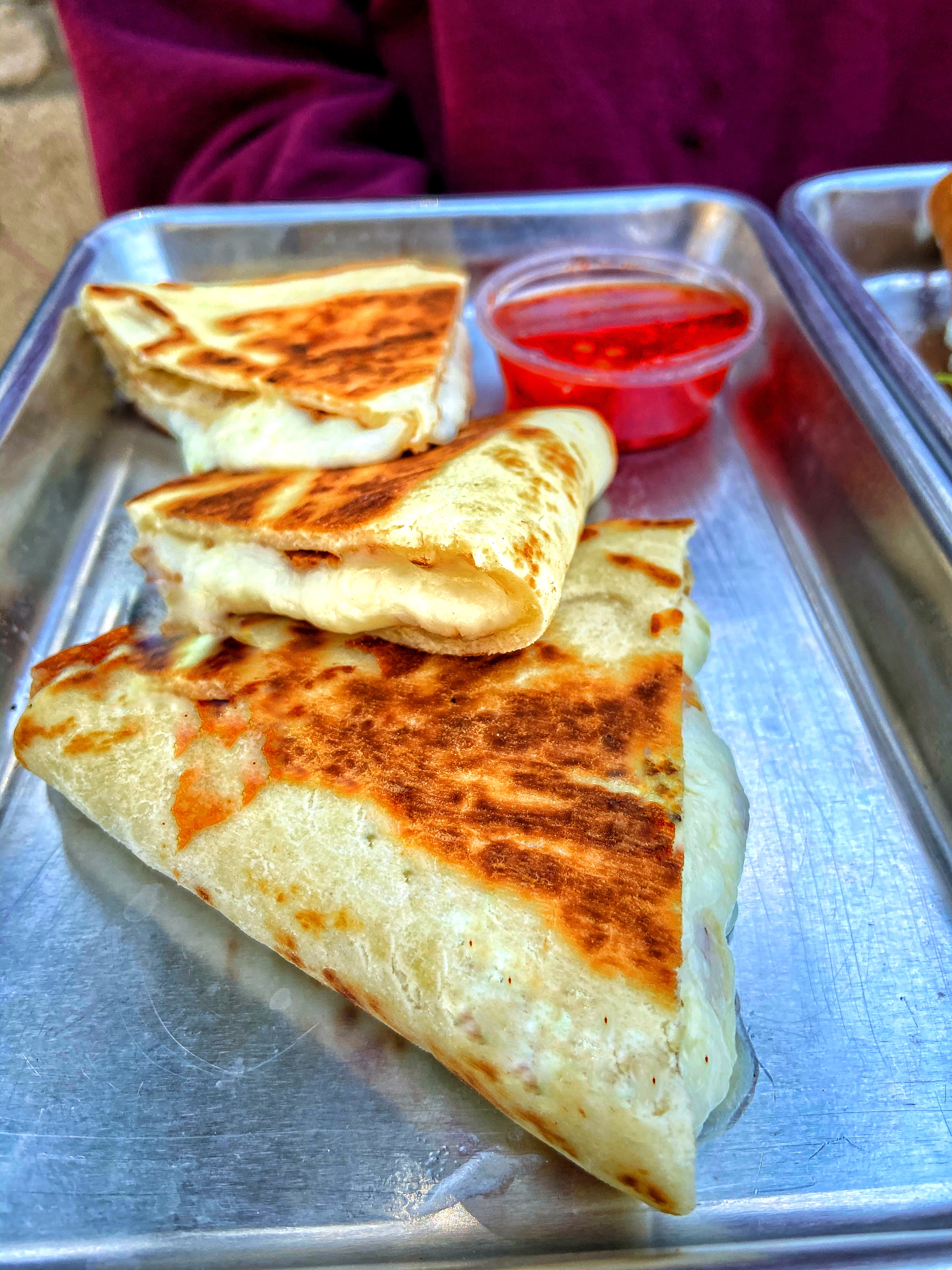 Order Cheese Quesadilla (naan bread) food online from The Chicken Koop store, Whittier on bringmethat.com