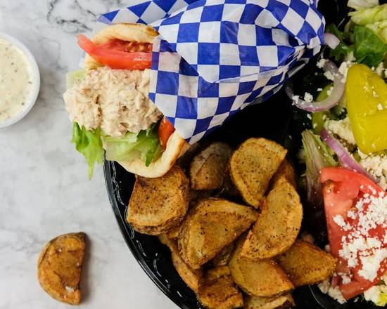 Order Tuna Wrap Plate food online from Grecian Gyro store, Hapeville on bringmethat.com