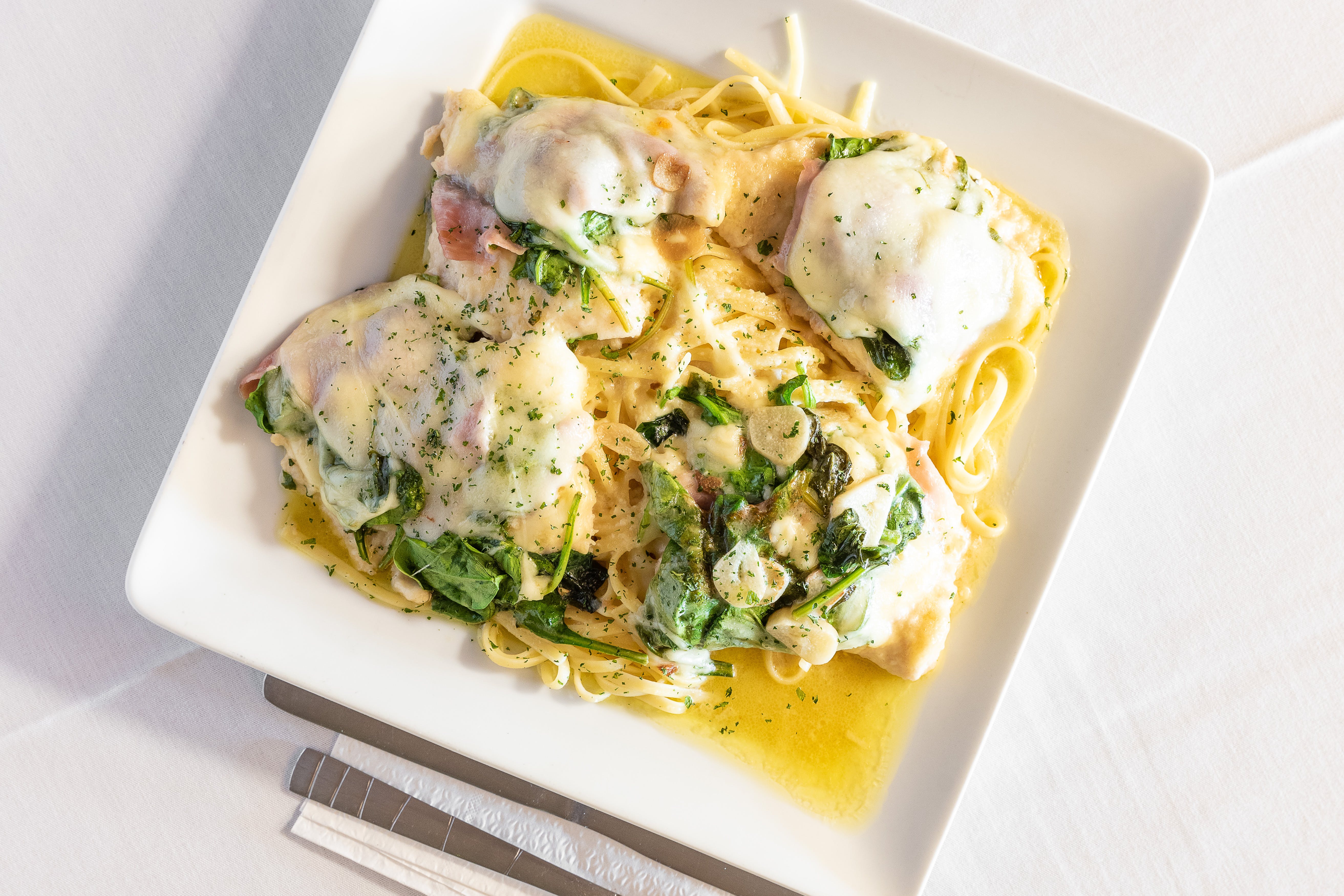 Order Chicken Saltimbocca - Entree food online from Little Italy Pizza store, Forked River on bringmethat.com