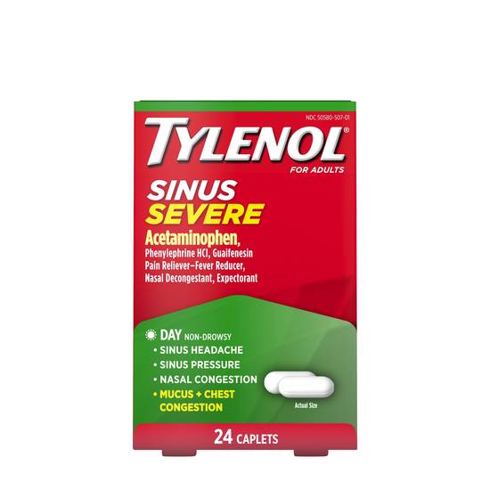 Order Tylenol Sinus Severe Day Non-Drowsy Caplets (24 ct) food online from Rite Aid store, BETHEL PARK on bringmethat.com