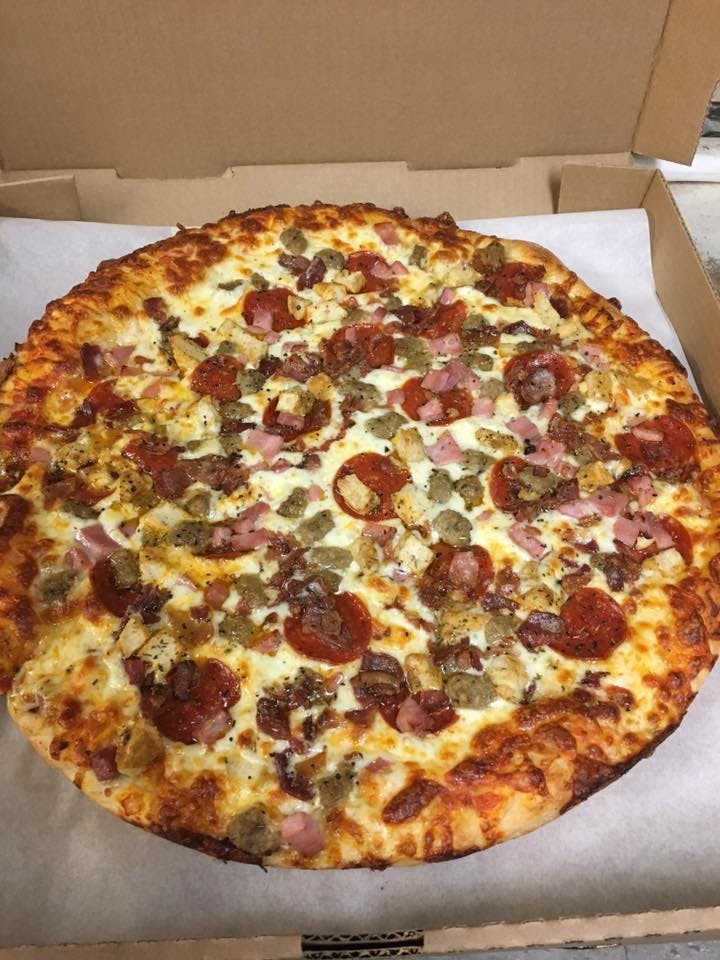 Order Pizza with Six Toppings - Personal 6'' food online from Sandy's Deli store, Rouses Point on bringmethat.com