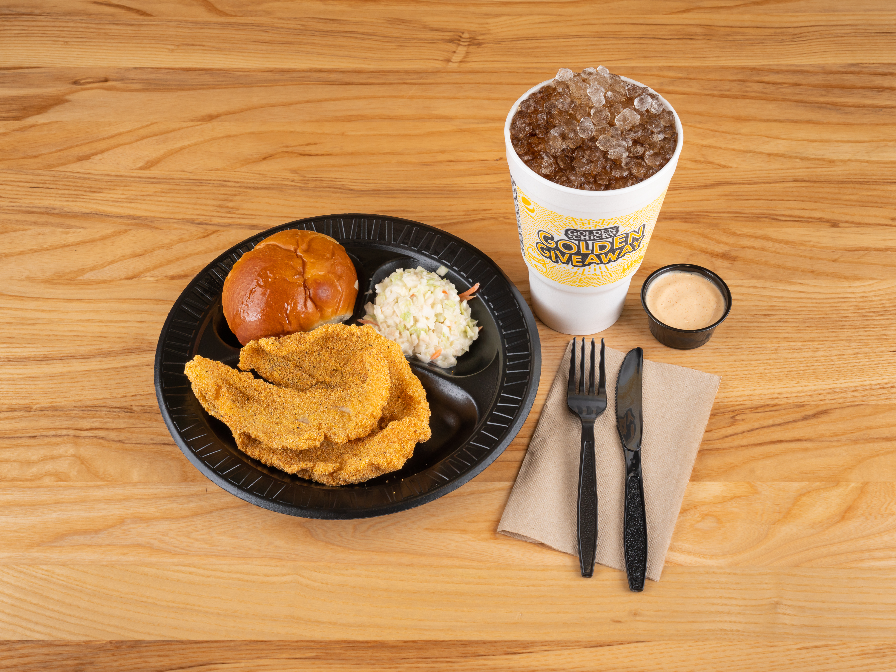 Order Southern Fried Catfish Combo food online from Golden Chick store, Robstown on bringmethat.com