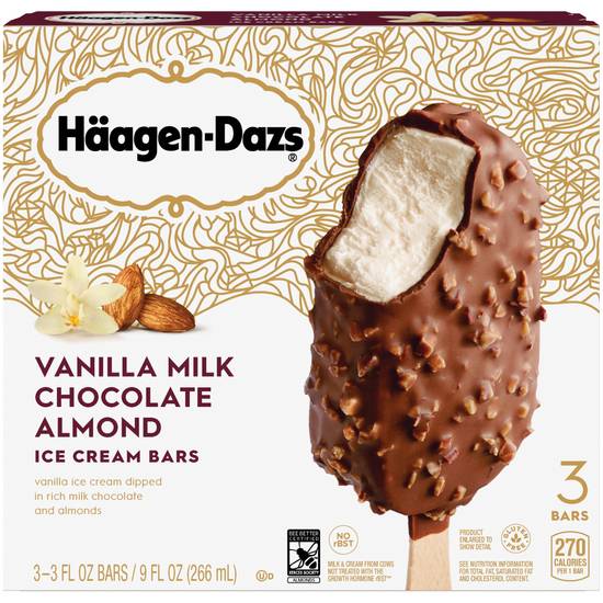 Order Haagen-Dazs Vanilla Milk Chocolate Almond Ice Cream Bars, 3 CT food online from Cvs store, FARGO on bringmethat.com