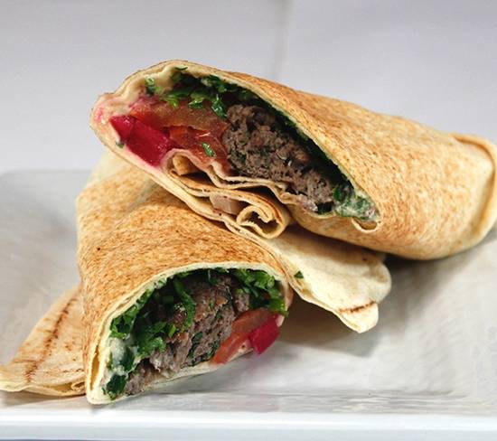 Order Beef Kefta Wrap food online from Sunnin Lebanese Cafe store, Los Angeles on bringmethat.com