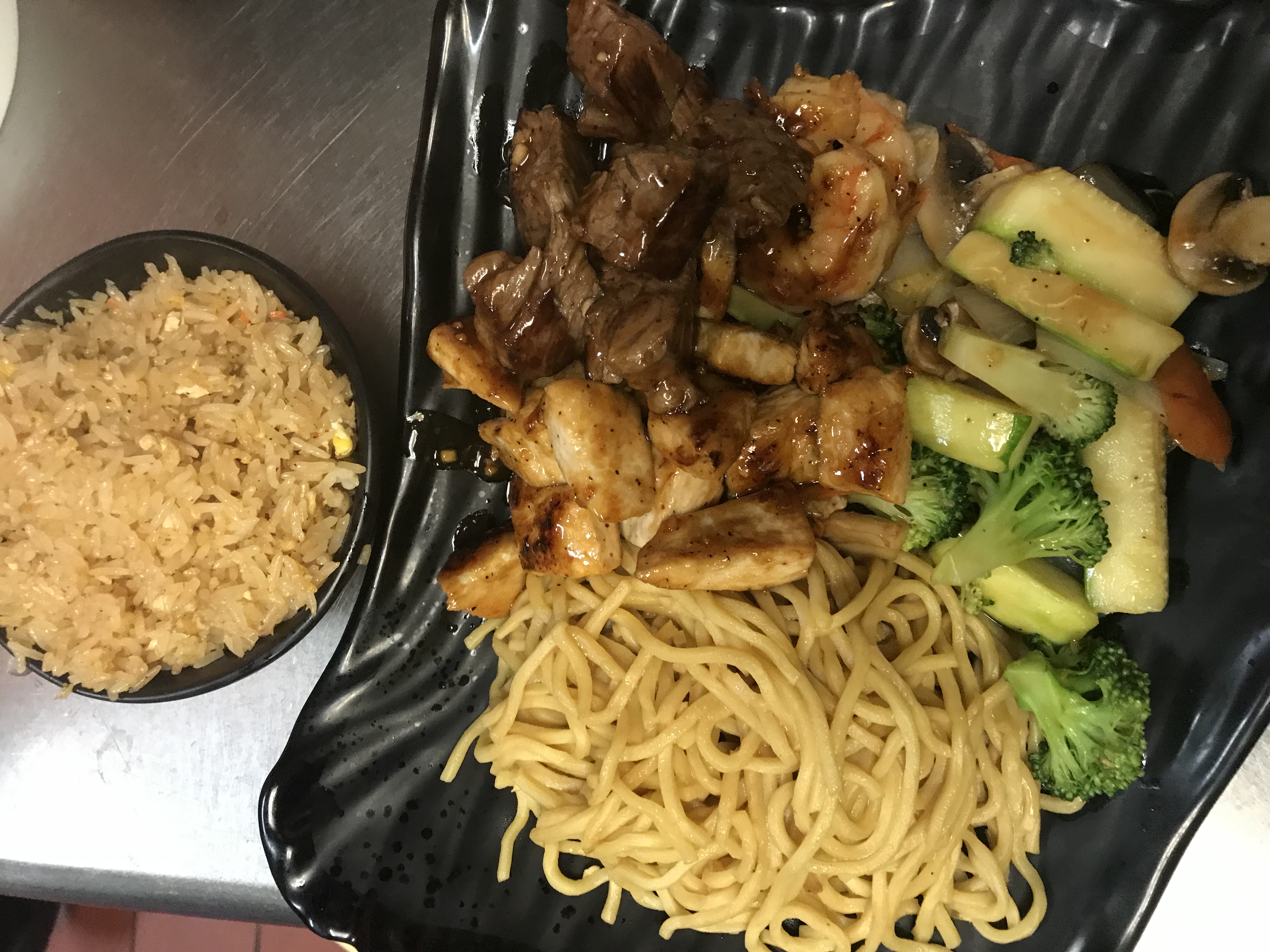 Order 3. Hibachi Chicken and New York Steak Combo food online from Megu Sushi Japanese Cuisine store, Cherry Hill on bringmethat.com