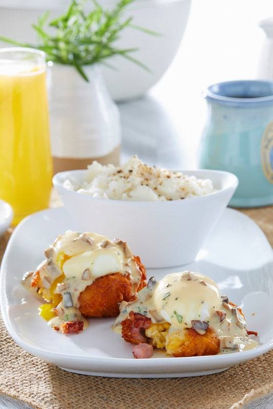 Order Hash Brown Benedict food online from Another Broken Egg store, College Station on bringmethat.com