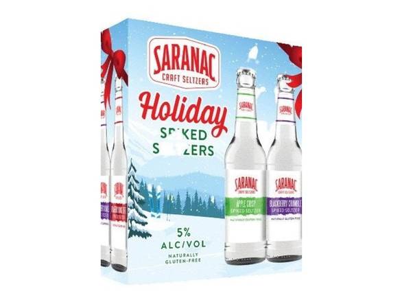 Order Saranac Holiday Spiked Seltzers Variety Pack - 12x 12oz Cans food online from Jenny Liquors store, Mt Prospect on bringmethat.com