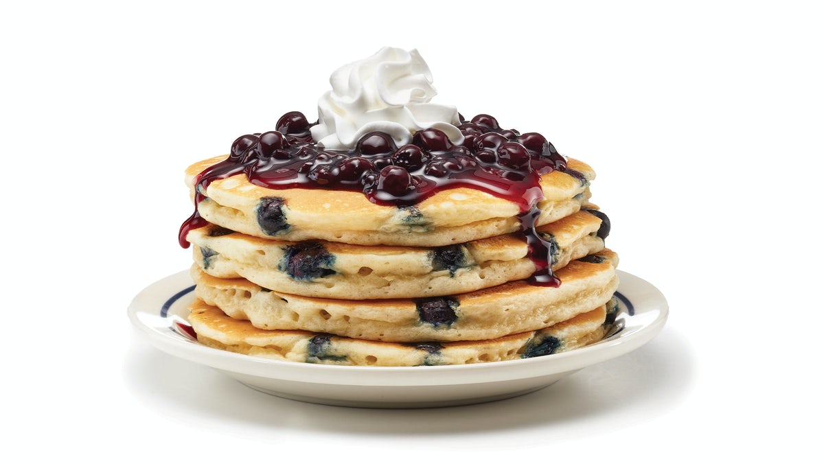 Order Double Blueberry Pancakes food online from Ihop store, San Diego on bringmethat.com