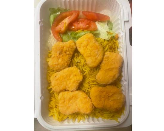 Order Nuggets (6 pcs) Over Rice food online from Kennedy Fried Chicken store, Monticello on bringmethat.com