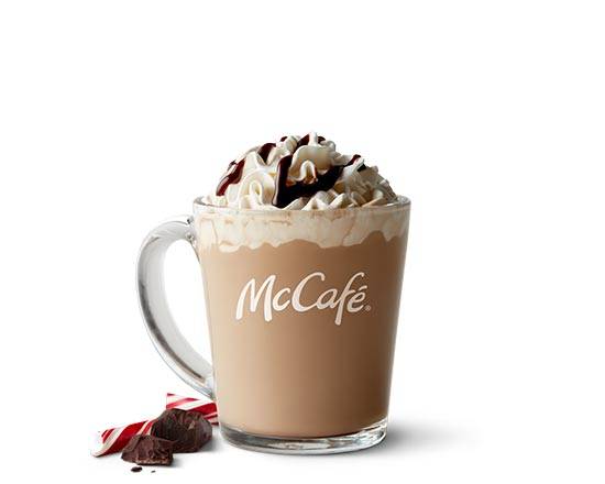 Order Medium Peppermint Hot Chocolate food online from Mcdonald® store, SAN JUAN CAPISTRANO on bringmethat.com