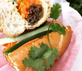 Order Grilled Beef Sandwich food online from Crispy Banh Mi store, Charlotte on bringmethat.com