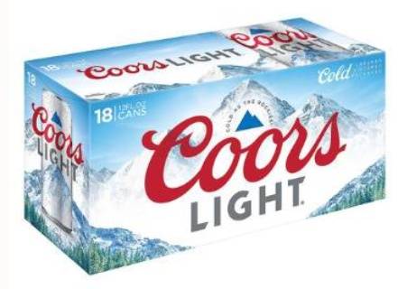 Order Coors Light 18 Pack 12 oz Cans food online from Talmage Store store, Ukiah on bringmethat.com