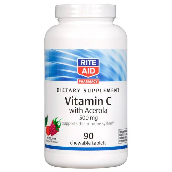 Order Rite Aid Vitamin C with Acerola Chewable Tablets 500mg (90 ct) food online from Rite Aid store, Palm Desert on bringmethat.com