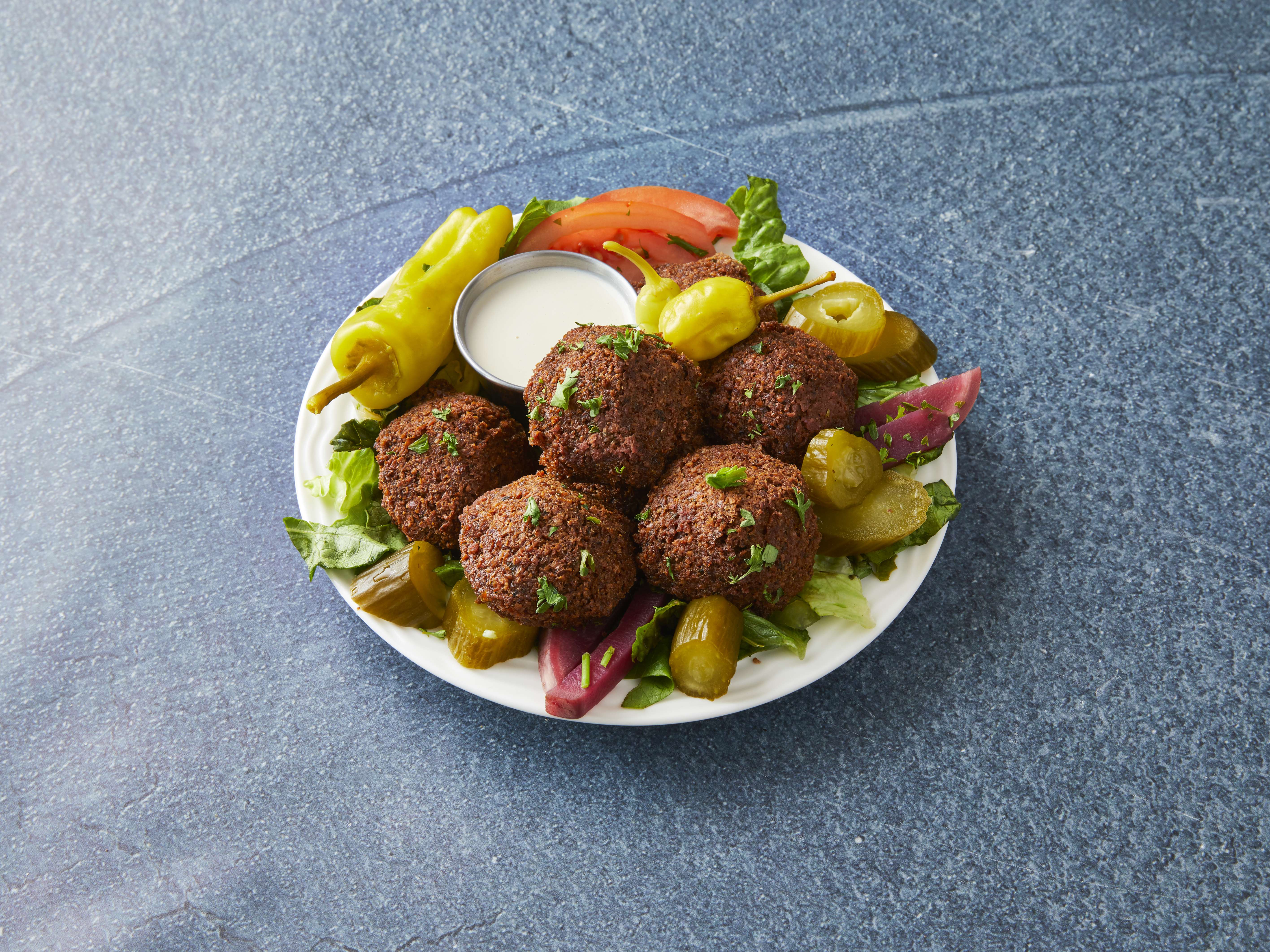 Order 7 Piece Falafel Plate food online from Beirut By Night Restaurant store, Dearborn Heights on bringmethat.com