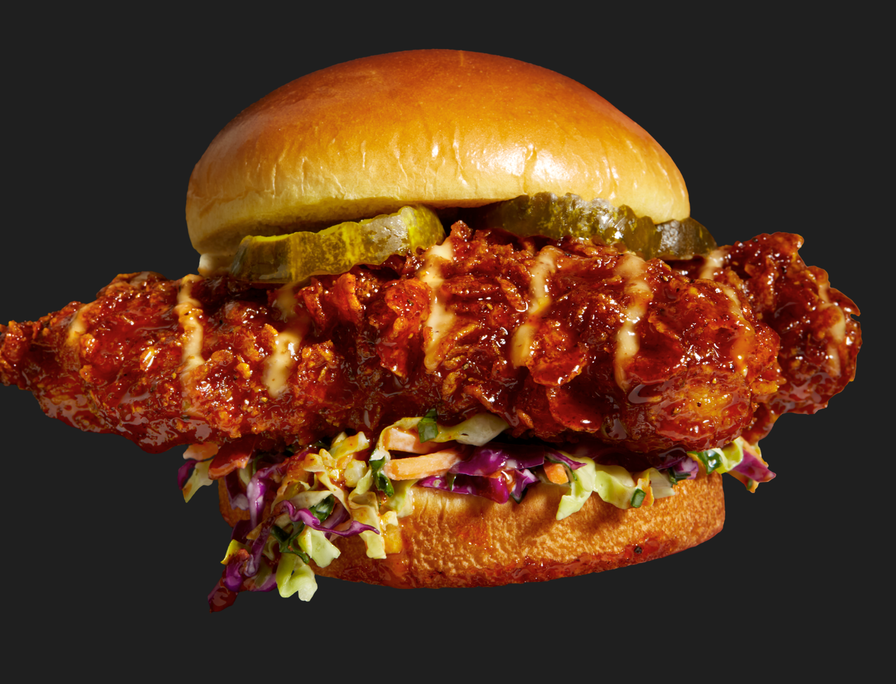 Order Original Hot Chicken Sando with Slaw Combo food online from Nathan Famous store, Lebanon on bringmethat.com