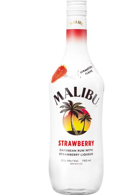 Order Malibu Rum with Strawberry  750mL Bottle food online from Windy City Liquor Market store, El Cajon on bringmethat.com