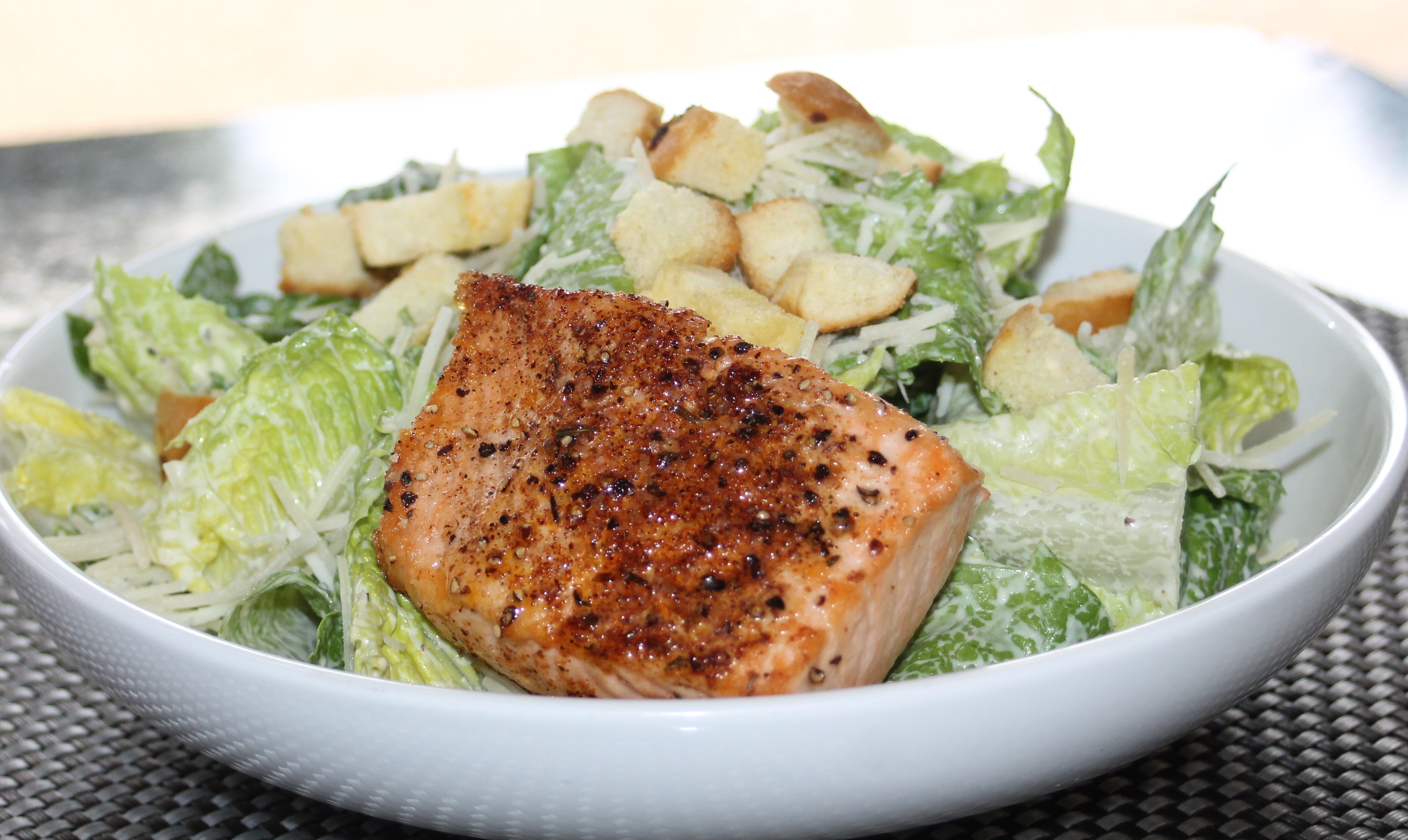 Order Salmon Caesar Salad Lunch food online from Blue Waters Caribbean & Seafood Grill store, Temple Hills on bringmethat.com