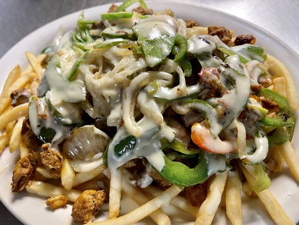 Order Loaded Fries food online from La Poblanita Mexican Restaurant store, Charlotte on bringmethat.com