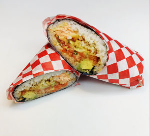 Order Double Salmon Burrito food online from Momo Sushi store, Mundelein on bringmethat.com
