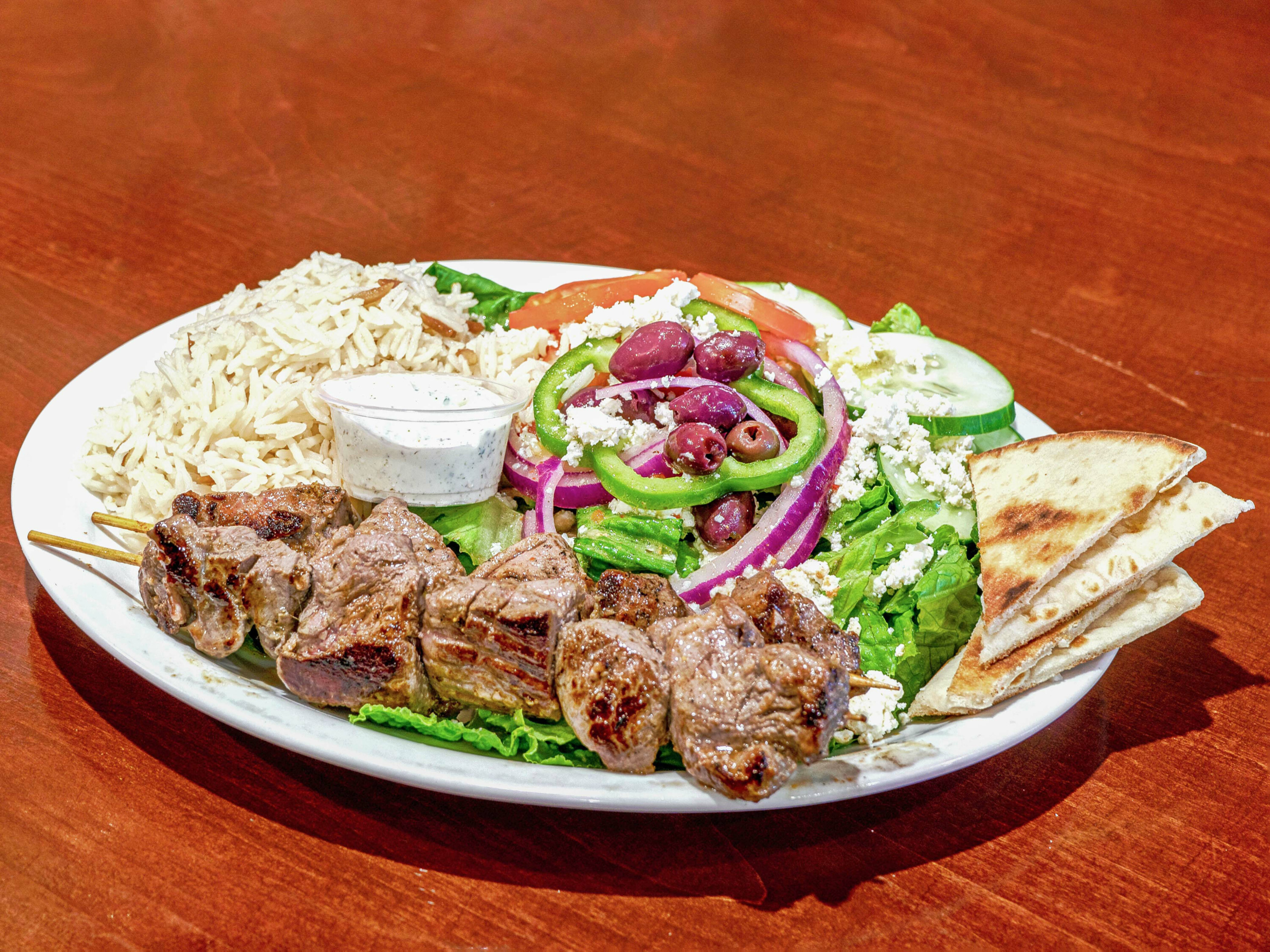 Order lamb kebab plate food online from Istanbul Mediterranean Restaurant Cuisine & Bar store, Tucson on bringmethat.com