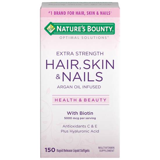 Order Natures Bounty Optimal Solutions Hair Skin & Nails Rapid Release Liquid Softgels (150 ct) food online from Rite Aid store, Palm Desert on bringmethat.com