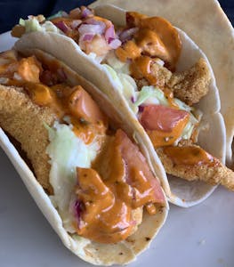 Order Fish Tacos food online from Charlie D's Seafood & Chicken store, Kansas City on bringmethat.com