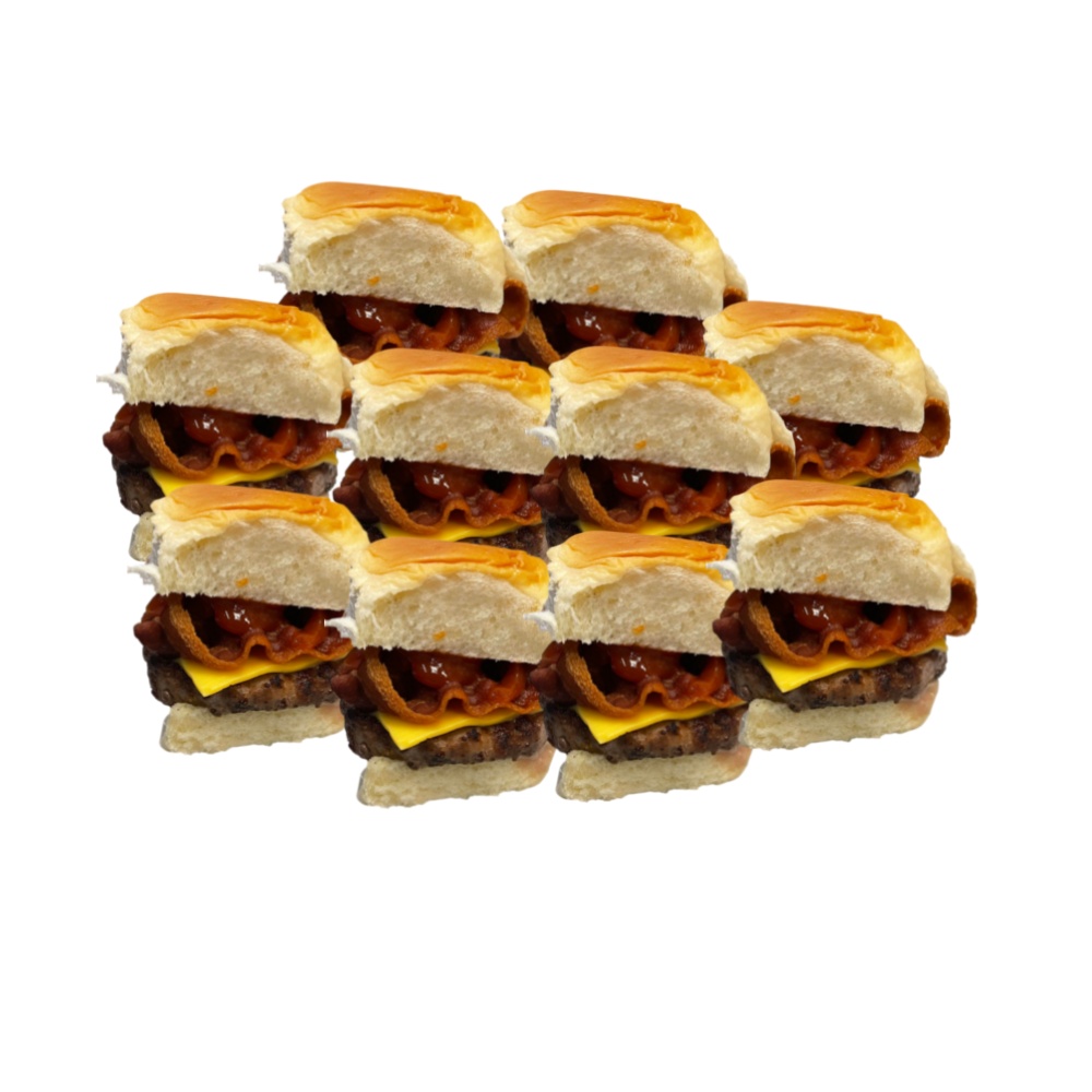 Order 10 Pack Bacon Cheeseburger (Certified Angus) food online from Lil Burgers store, Nutley on bringmethat.com