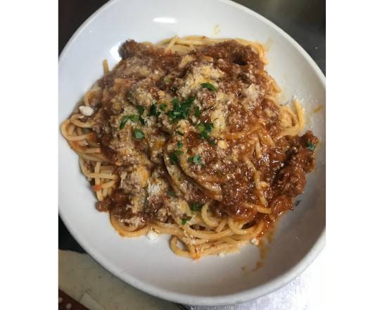 Order Spaghetti Bolognese  food online from Mangia Mangia Italian Restaurant store, Huntington Beach on bringmethat.com