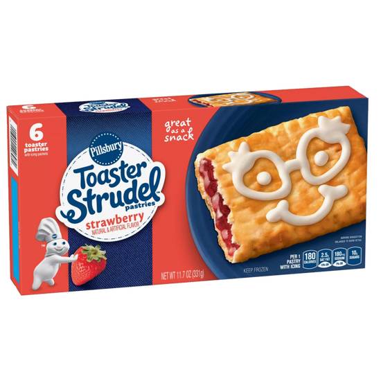 Order Pillsbury Frozen Strawberry Toaster Strudel 6ct 11.5oz food online from Everyday Needs by Gopuff store, Waltham on bringmethat.com