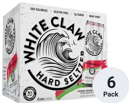 Order White Claw Watermelon, 12oz 6-pack (5% ABV) food online from Moby Liquor store, Los Angeles on bringmethat.com