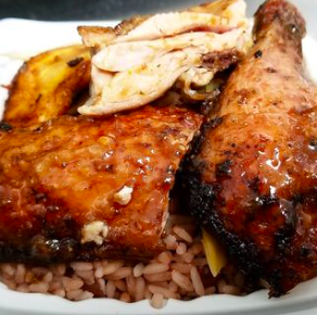 Order Jerk chicken  food online from Jackee's Jamaican Cafe store, Coram on bringmethat.com