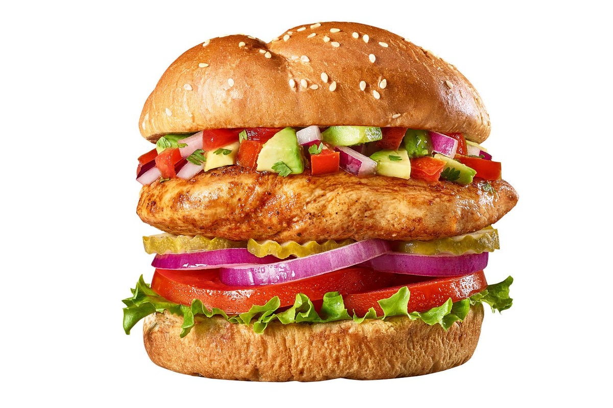 Order Baja Beach Chicken Burger food online from The Burger Den store, Lake Wales on bringmethat.com