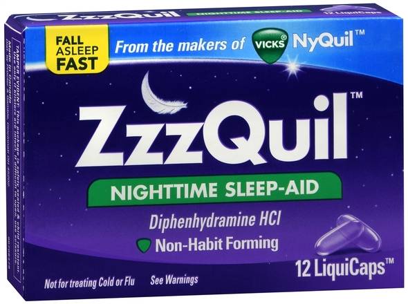 Order ZzzQuil  Nighttime Sleep-Aid LiquiCaps food online from Scripx Pharmacy store, Plano on bringmethat.com