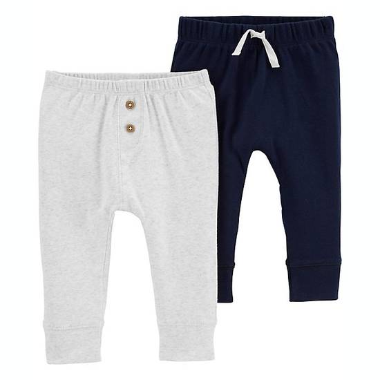 Order carter's® Size 18M 2-Pack Cotton Pants in Navy/Grey food online from Bed Bath & Beyond store, Lancaster on bringmethat.com