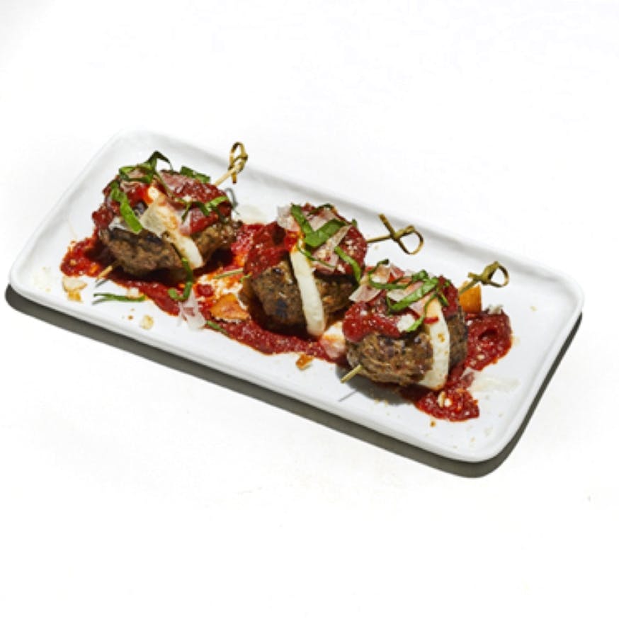 Order Meatball Trio - Appetizer food online from Mellow Mushroom Pizza Bakers store, Denver on bringmethat.com