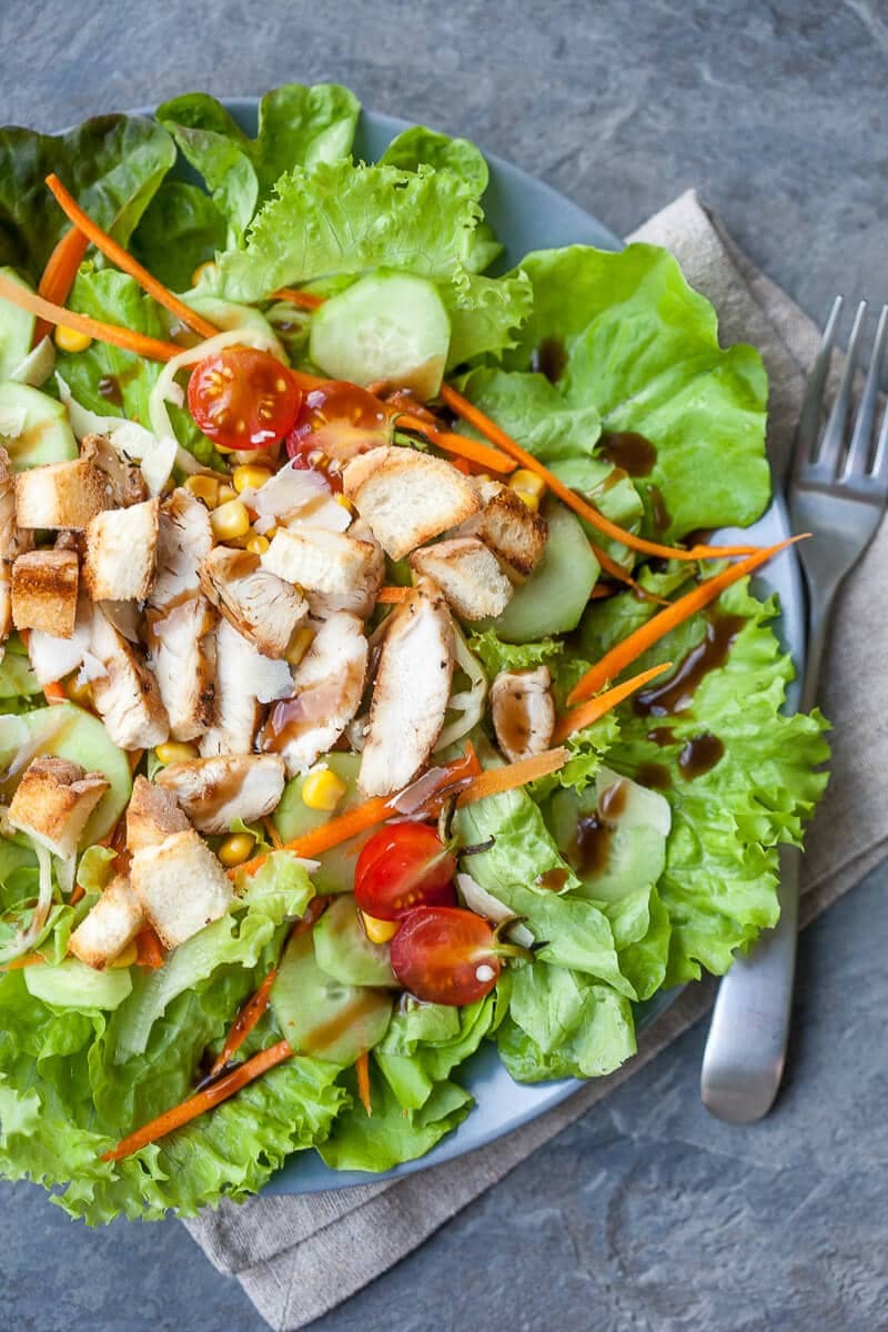 Order Grilled Chicken Salad - Small food online from Golden Pizzeria store, Norfolk on bringmethat.com