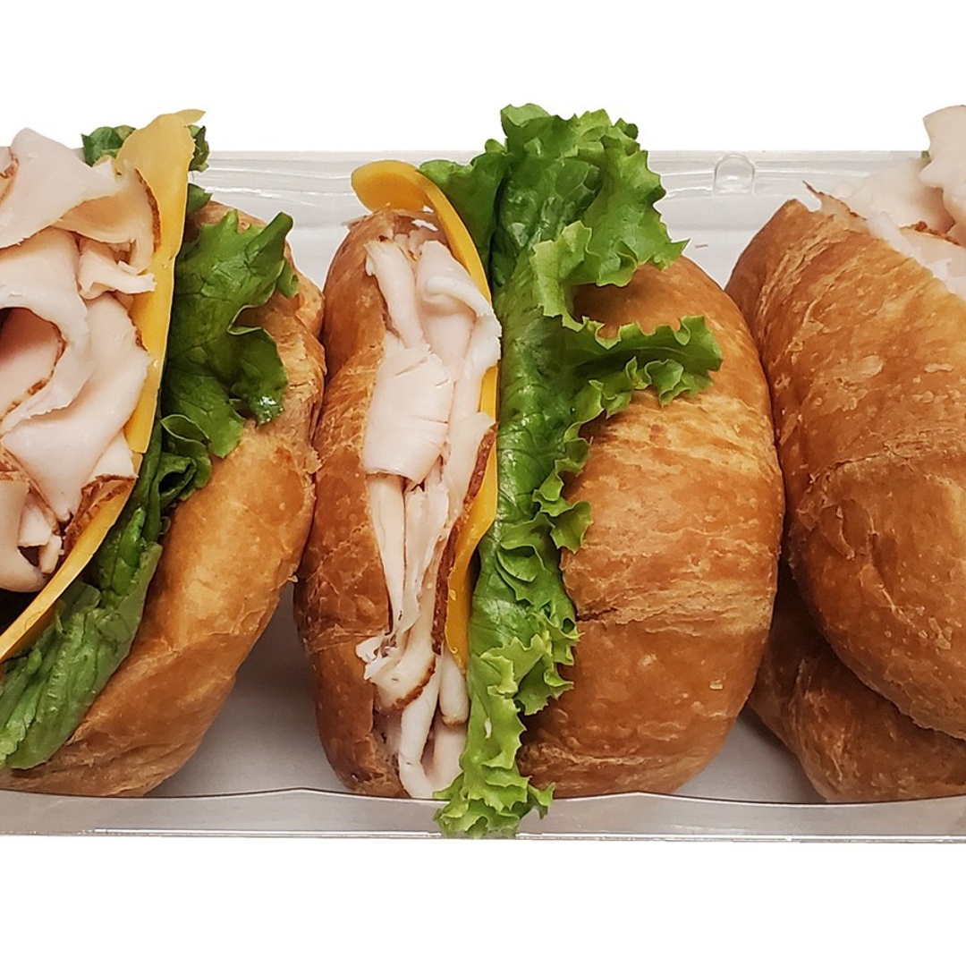 Order Turkey Croissant Sandwiches, 3 Ct food online from Lucky California store, Union City on bringmethat.com