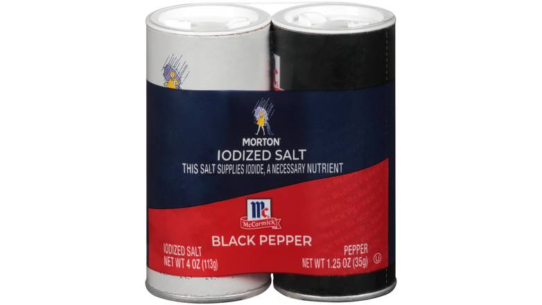 Order Morton Mccormick Iodized Salt & Pepper, Shaker Set food online from Aldan Sunoco store, Aldan on bringmethat.com